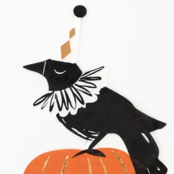 Vintage Halloween Crow Napkins (x 16)>Meri Meri Clearance