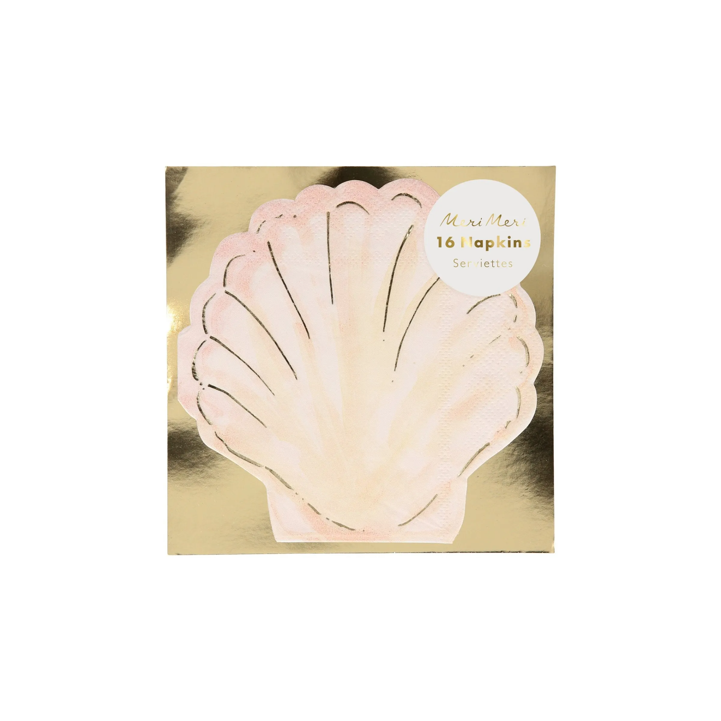 Watercolor Clam Shell Napkins (set of 16)>Meri Meri Best