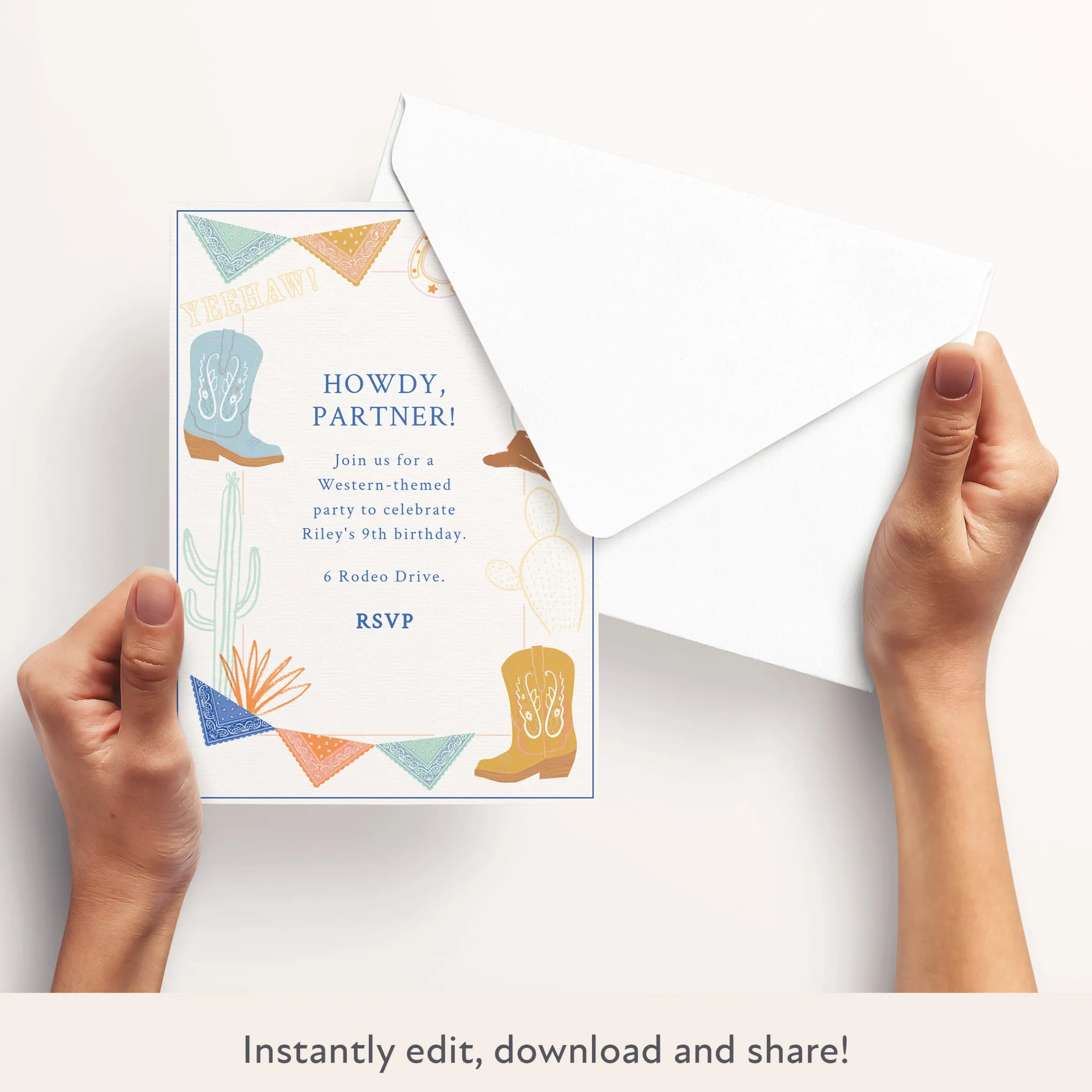 Western Download & Print Invitation>Meri Meri Hot