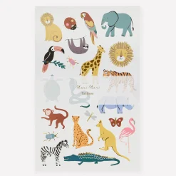 Wild Animals Tattoo Sheets (x 2 sheets)>Meri Meri Clearance