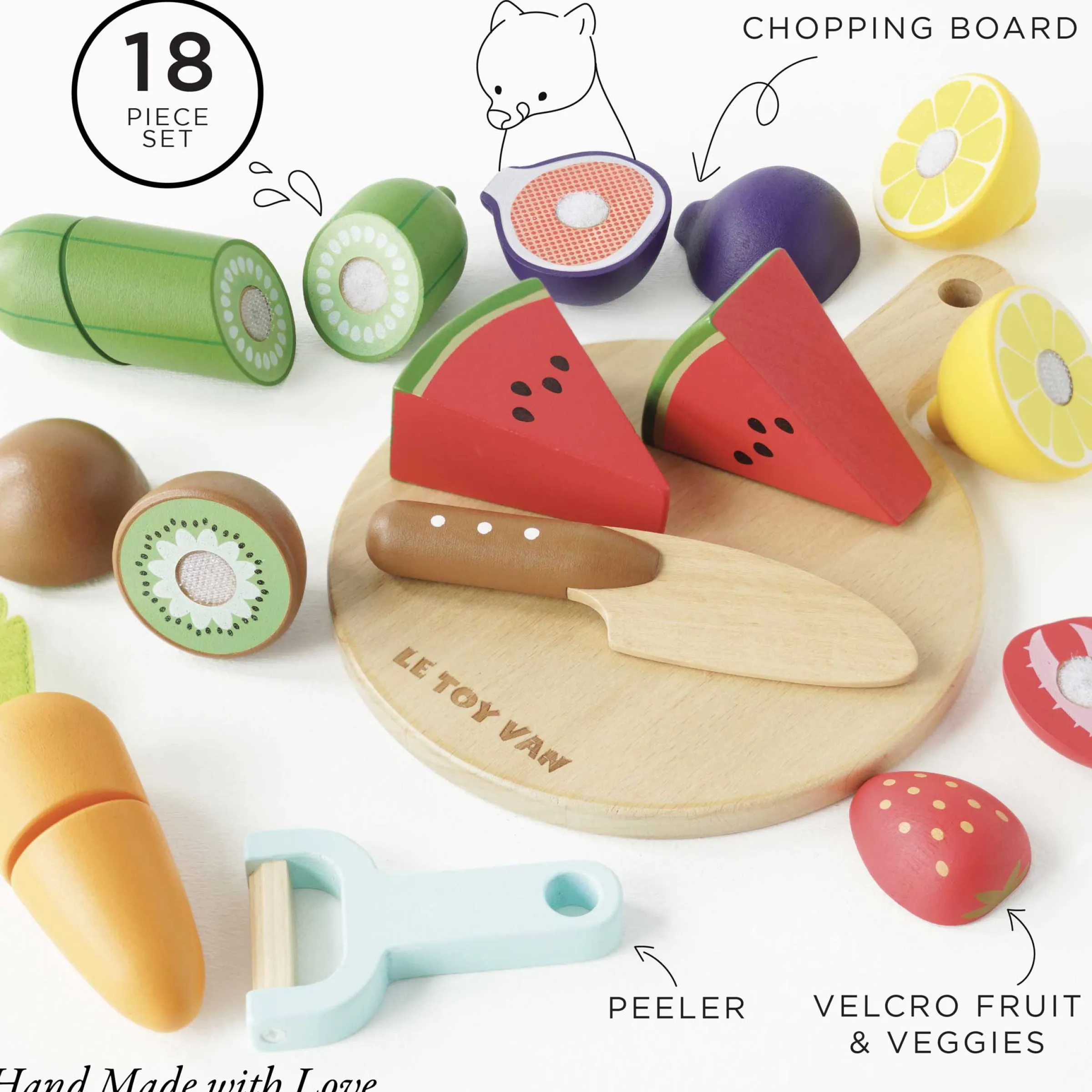 Wooden Chopping Board & Sliceable Play Food>Meri Meri Fashion