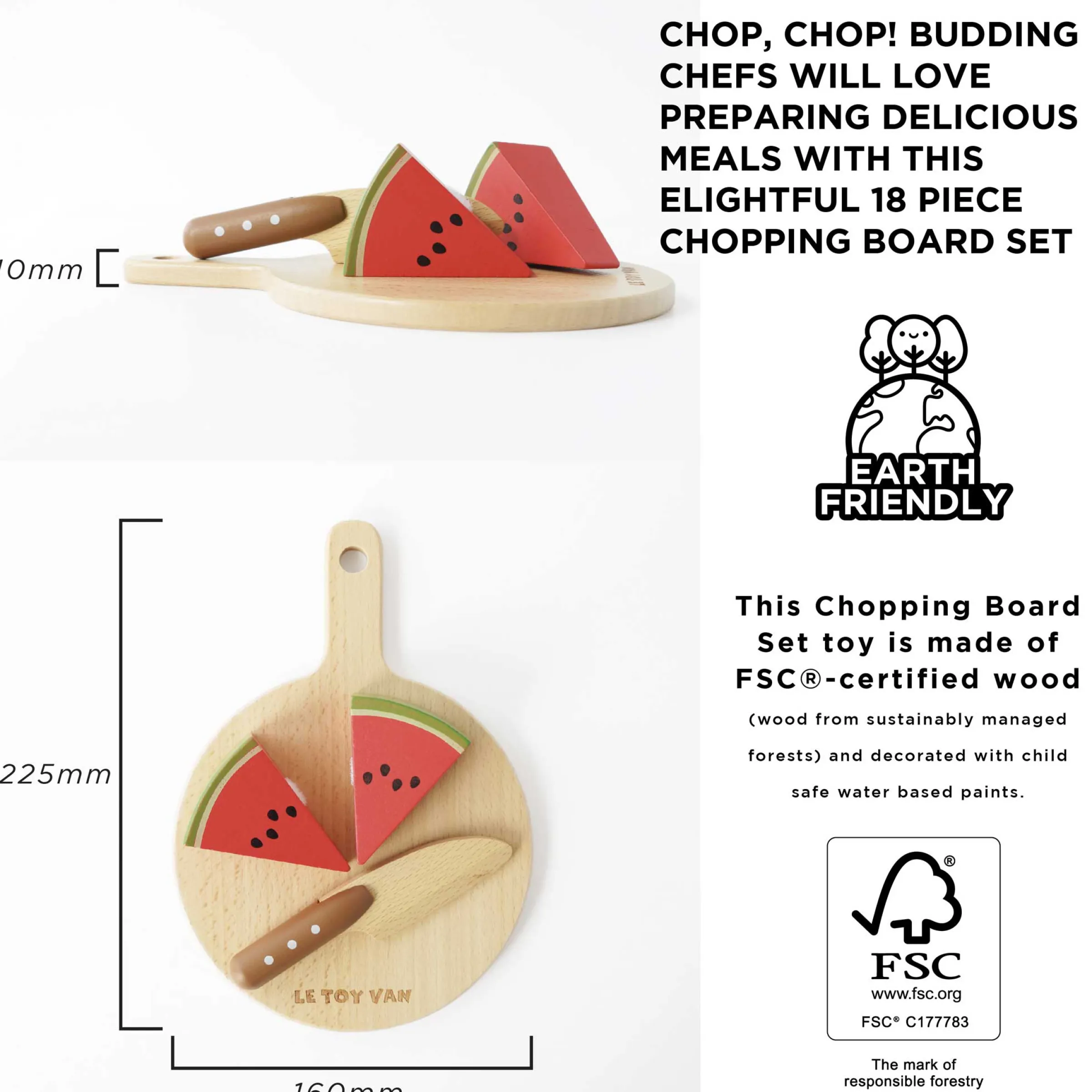 Wooden Chopping Board & Sliceable Play Food>Meri Meri Fashion