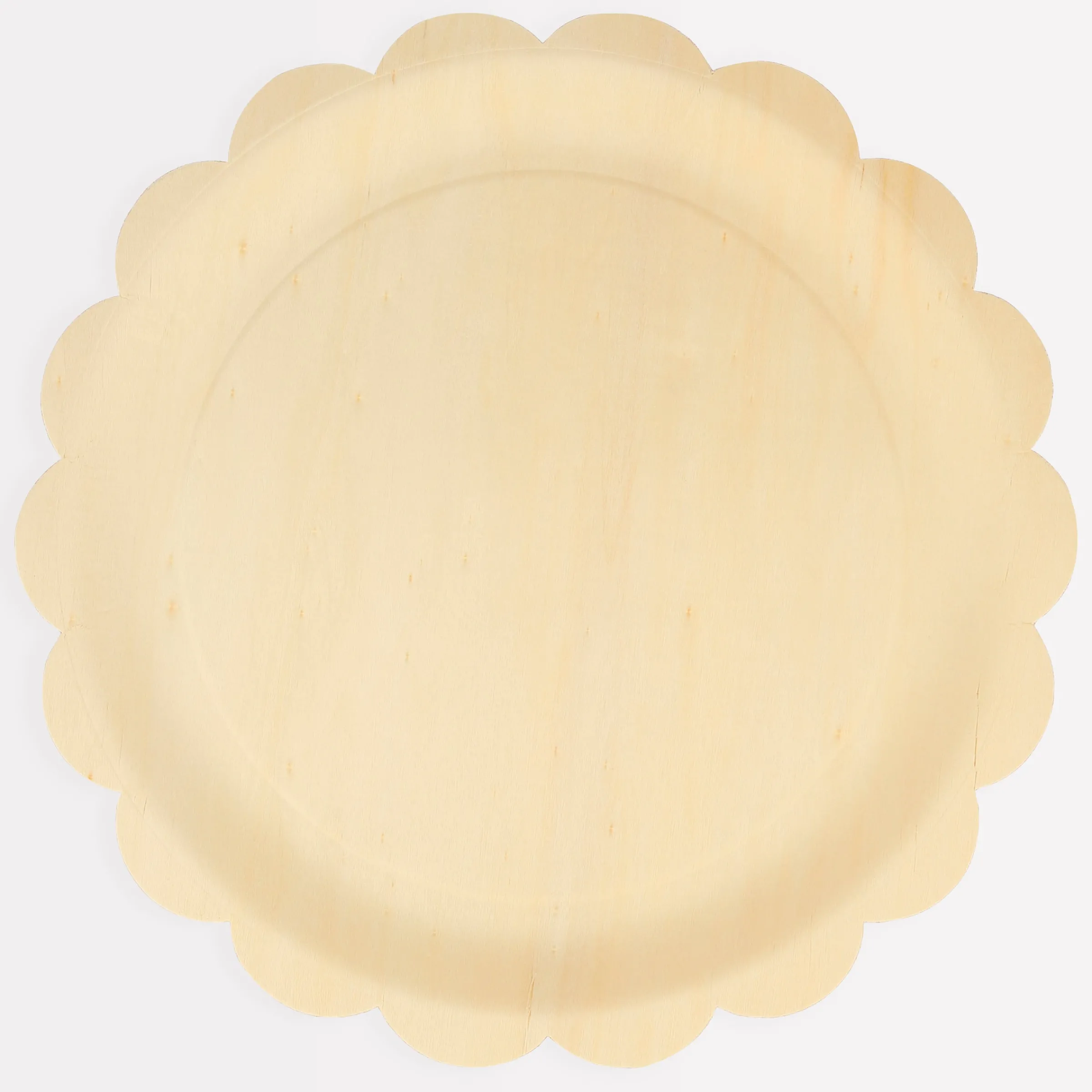 Wooden Scalloped Large Plates (x 8)>Meri Meri New