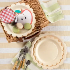 Wooden Scalloped Small Plates (x 8)>Meri Meri Online