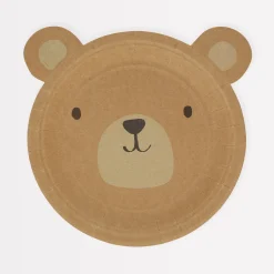 Woodland Bear Plates (x 8)>Meri Meri Fashion