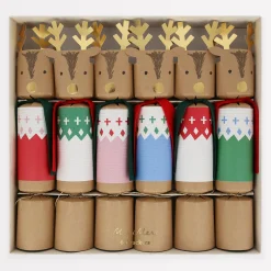 Woodland Jumper Reindeer Crackers (x 6)>Meri Meri New