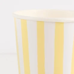 Yellow Stripe Cups (x 8)><noscript><img width=