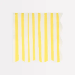 Yellow Stripe Large Napkins (x 16)>Meri Meri Online